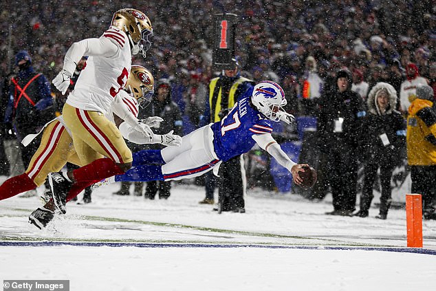 Josh Allen scored a historic touchdown on Sunday night as the Buffalo Bills defeated the 49ers