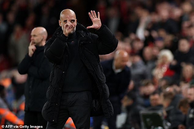 Pep Guardiola aims barbed gesture at Liverpool fans in response