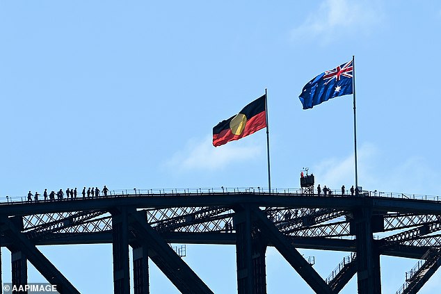 The Aboriginal flag permanently replaced the NSW state flag on the Sydney Harbor Bridge in June 2022