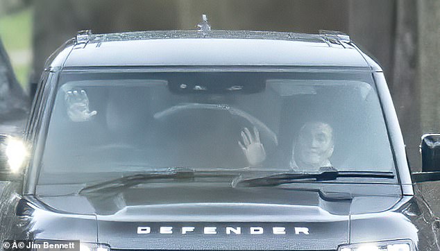 The Duke of York was seen with Sarah Ferguson in a car in Windsor today as other prominent royals joined in Norfolk to walk and talk to fans