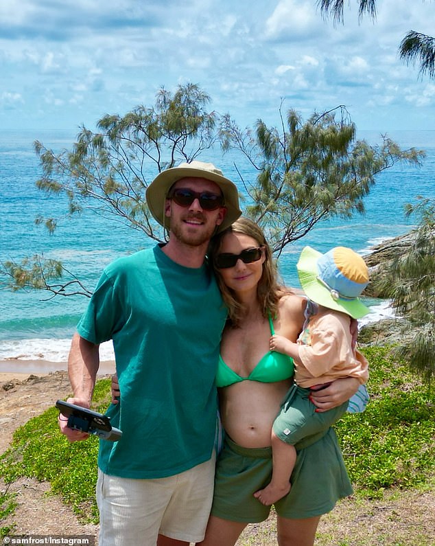 'I feel very peaceful and satisfied. I love being a mother. “I am a family person and an introvert, so home is my safe place,” the 35-year-old said. Pictured with Jeordie and son Ted