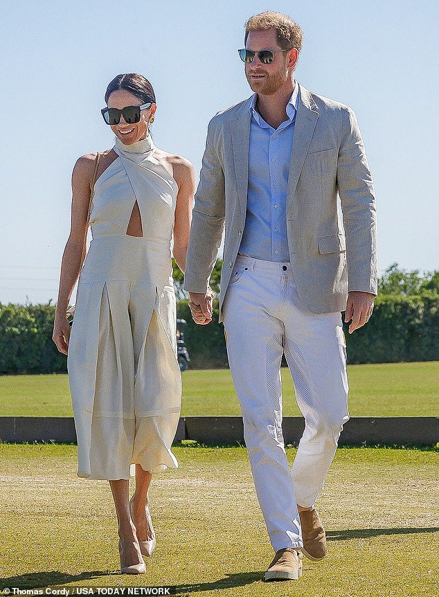 Meghan Markle and Prince Harry arrive at the Grand Champions Polo in Wellington in April this year