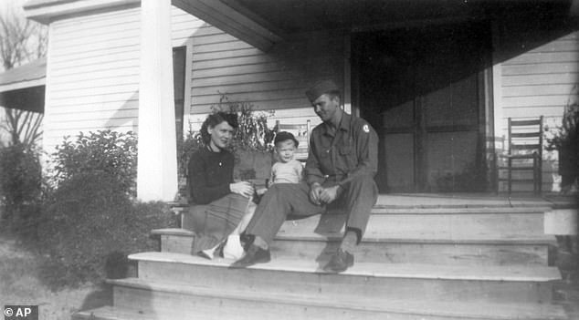 As a toddler, McConnell's upper left leg was paralyzed by the disease in 1944. However, the treatment available at the time probably saved him from disability for the rest of his life. McConnel is seen here with his parents in their Georgia home in the mid-1940s