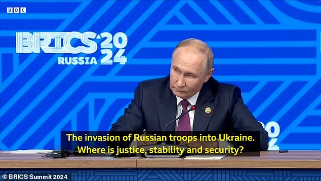 “How does this all fit in with your actions over the past two and a half years? The invasion of Russian troops in Ukraine – where are the justice, stability and security?' Rosenberg asked