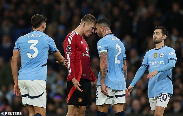 Rasmus Hojlund responded to Kyle Walker's antics during the Manchester derby on Sunday