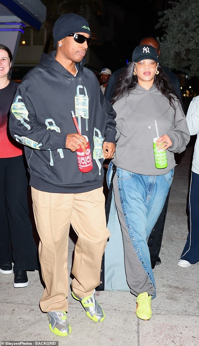 Rihanna and ASAP Rocky coordinated the streetwear fashions when they stepped out in Miami this week