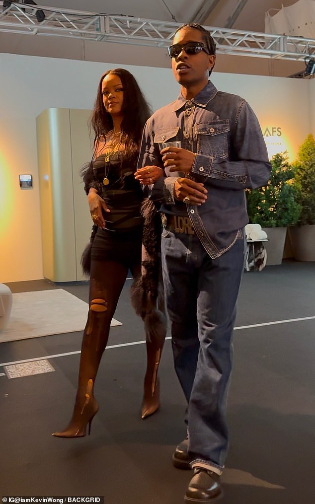 Rihanna and her partner A$AP Rocky turned heads as they arrived at the Design Miami expo in South Florida on Sunday