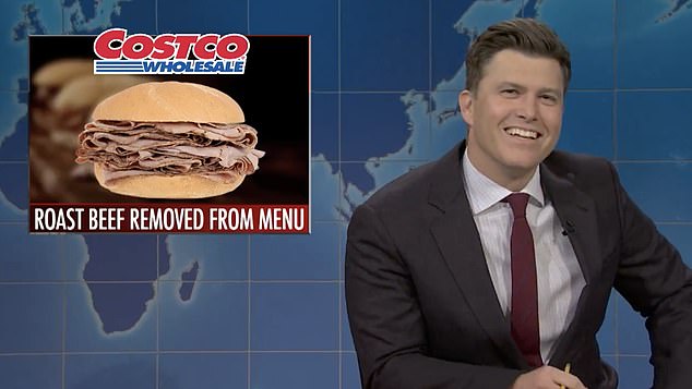 The Harvard graduate said Costco had removed the roast beef sandwich from the menu before joking, 