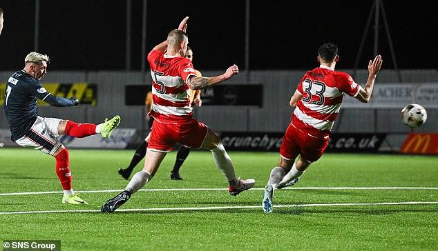 Falkirk forward Callumn Morrison scores the only goal in his team's 1-0 win over Hamilton