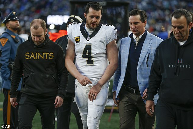 The New Orleans Saints quarterback left Sunday's game in the fourth quarter with a hand injury