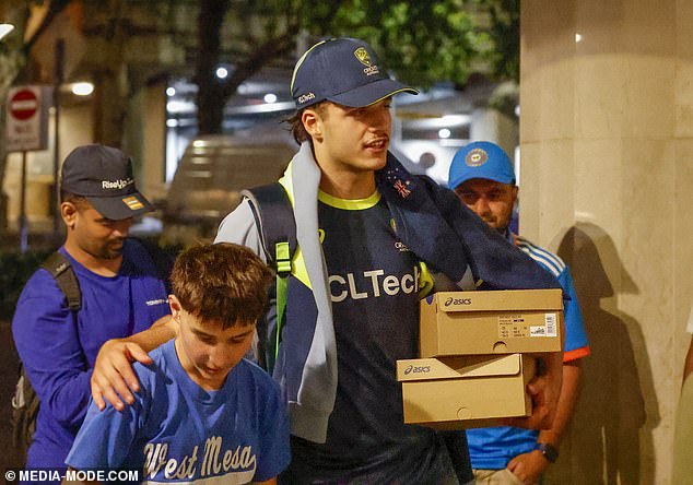 Australia's new opening batsman was also photographed mingling with Indian and Australian fans after Monday's famous win