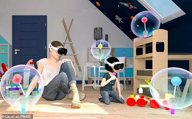 Scientists have developed a VR lollipop that allows users to taste things in virtual reality. Pictured: Artist's impression of the device used