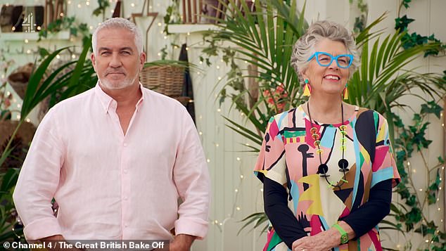 This could make food shows like The Great British Bake Off more immersive, as viewers try the food alongside presenters Paul Hollywood and Prue Leith (pictured)