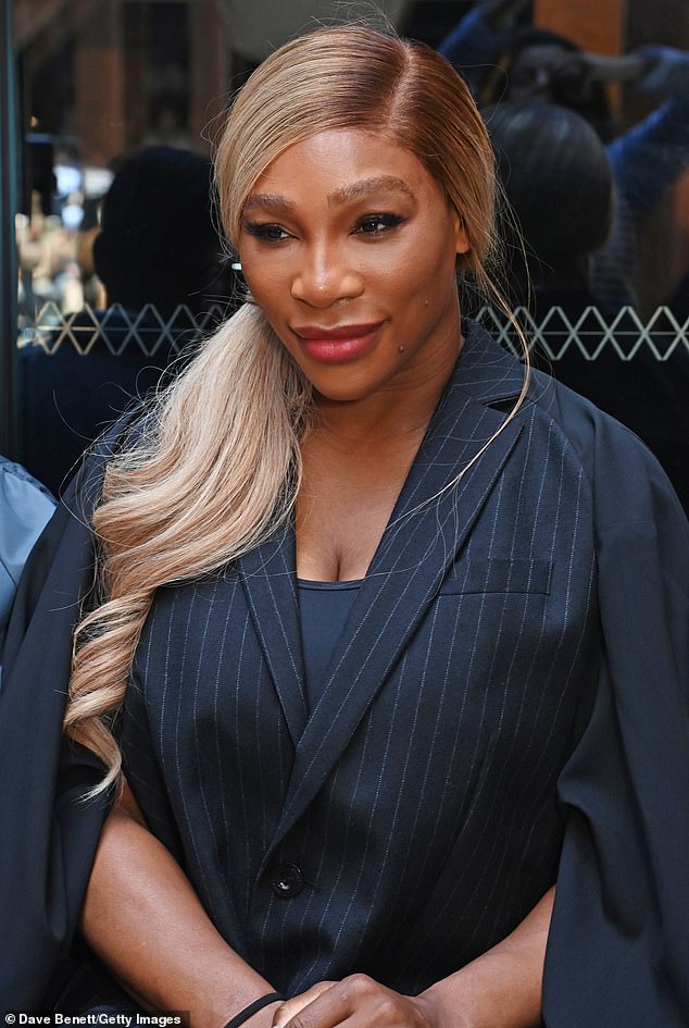 Serena Williams, 43, has denied claims that she bleaches her skin after a recent viral video sparked speculation among fans; pictured on June 23 in Paris