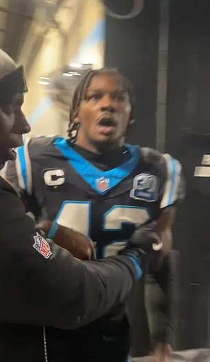 Sam Franklin Jr. of Carolina Panthers was angry after the loss to the Buccaneers