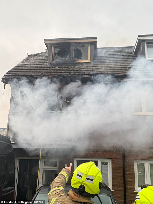 The fire was tackled on Saturday by 60 firefighters, accompanied by eight engines