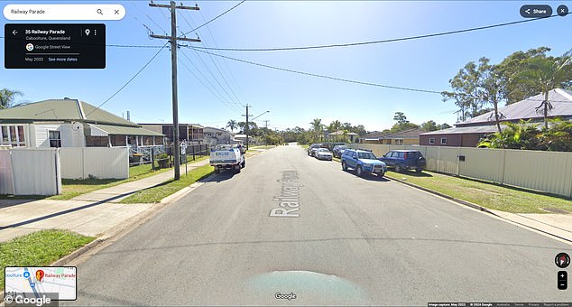 Police have yet to identify two male perpetrators who they say chased Ms Mason on Railway Parade in Caboolture (pictured) before she was attacked and shot