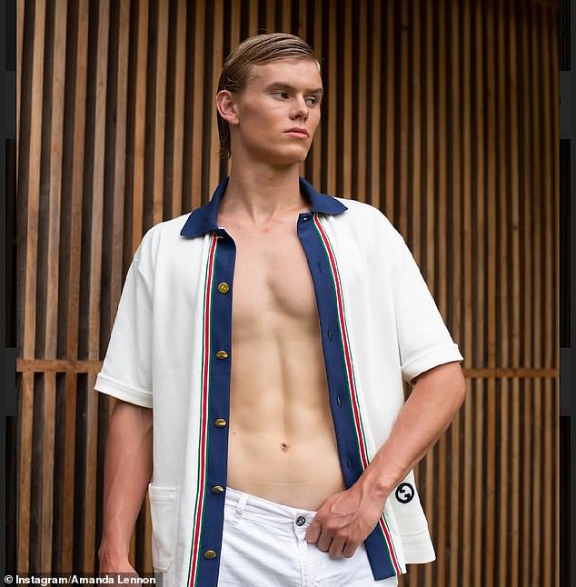 Aston Looker, who attended St Joseph's College in Hunter Hill, followed in his mother's footsteps with a career as a model