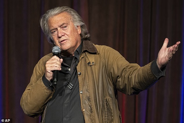 Steve Bannon speaks at the New York Young Republican Club's annual gala at Cipriani Wall Street, Sunday, December 15