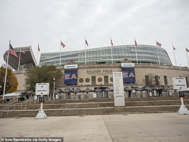 A view of Soldier Field before a game between the Minnesota Vikings and the Chicago Bears