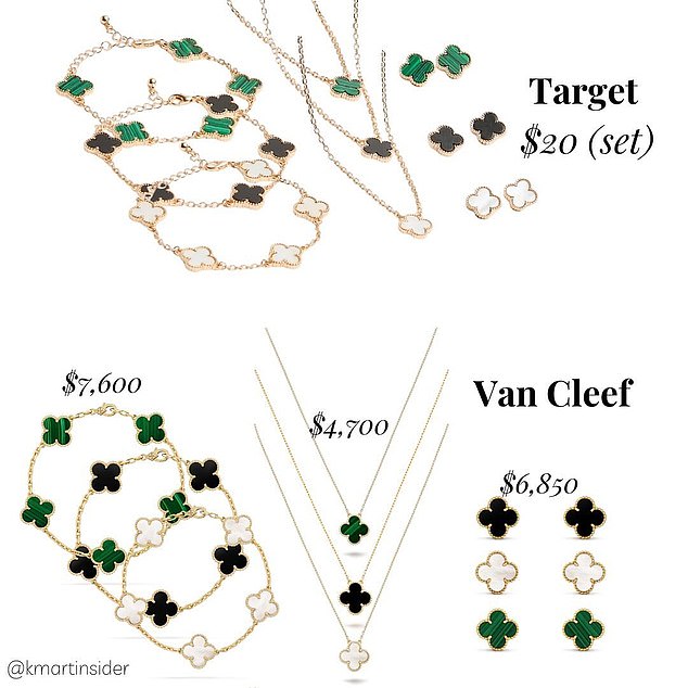 Shoppers reluctant to spend thousands of dollars on French luxury brand Van Cleef & Arpels' jewelry have discovered what they claim is Target's 