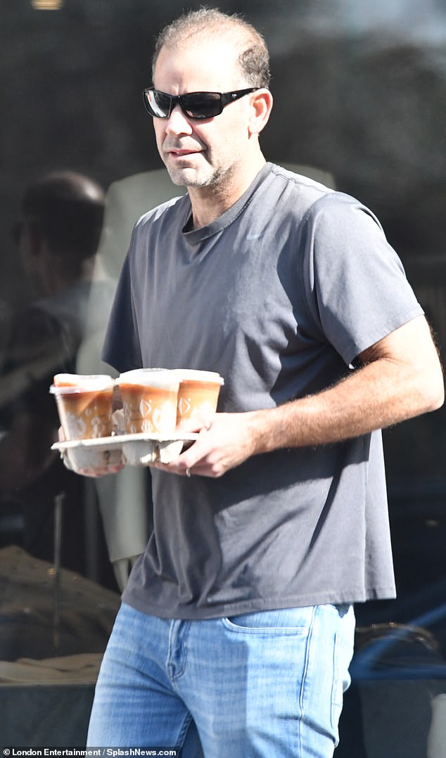 Pete Sampras stepped out on Wednesday while making a Starbucks run and carrying an iced coffee