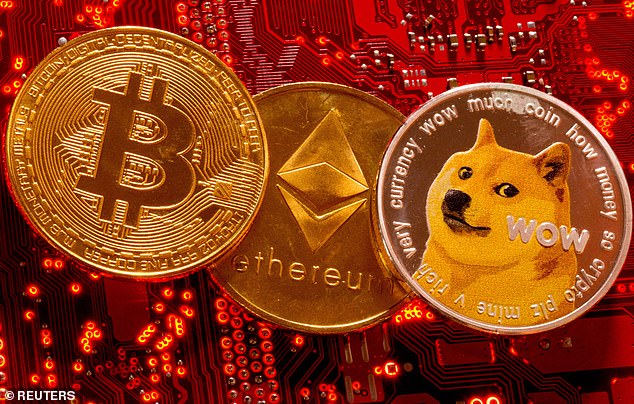 Bitcoin, Ethereum and Dogecoin