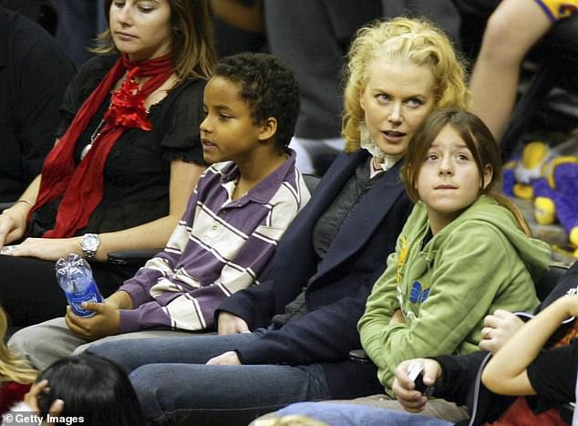 The Oscar-winning star, 57, is reportedly devastated that her late mother never got the chance to reconnect with the two children she shares with her ex-husband Tom Cruise, and is determined to put the past behind her to let. Pictured with children Bella and Connor in 2004