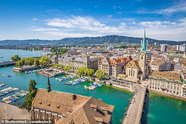 Number one: Zurich was praised for its 'excellent public services, low crime rates, vibrant cultural scene and commitment to sustainability'