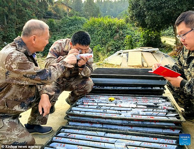 Scientists from the Hunan Province Geological Survey (pictured) told state media they had found more than 40 veins of extremely pure gold ore, worth $80 billion (£63 billion).