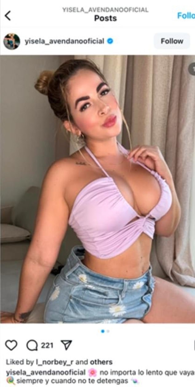 The disabled pensioner was scammed by someone who used photos of Colombian bikini model Yisela Avendano (pictured), who was not involved in the scam. The scammer said they wanted to marry the Australian and move to Brisbane, prompting him to send tens of thousands of dollars