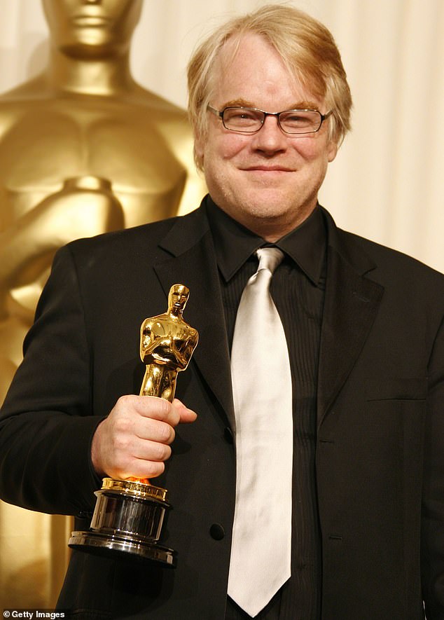 His Oscar came in 2006 for his portrayal of one of America's most famous authors, Truman Capote; he is pictured at the Academy Awards that year