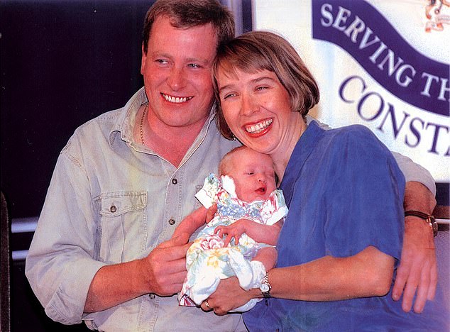 Abbie was taken from her crib in July 1994 at the age of three. Pictured: Abbie after being returned to her parents