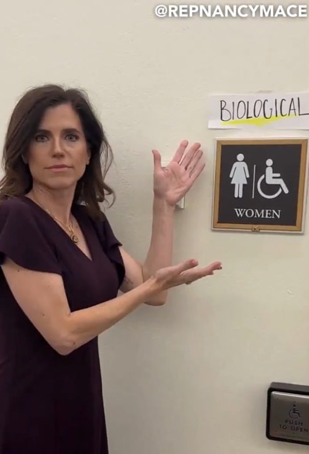 Nancy Mace, who has campaigned to ban trans women from women's facilities around Congress, said the alleged attack stemmed from her 'fight to protect women'