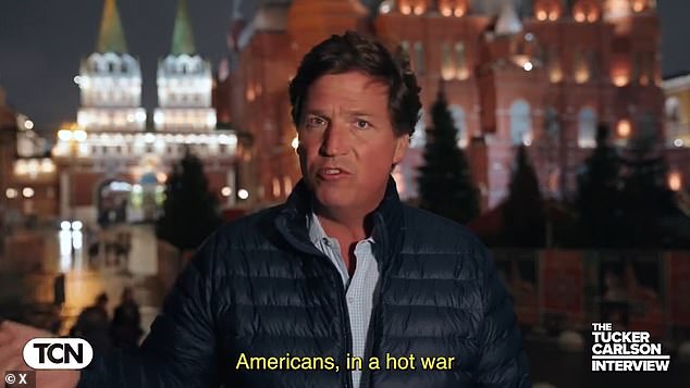 Carlson posted a video to X from Red Square in the Russian capital