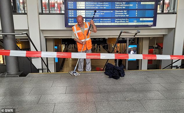 The 20-year-old woman was standing on an escalator at Kaiserslautern train station (near the underpass pictured above), in the southwestern state of Rhineland-Palatinate, when the 64-year-old man grabbed her bottom on June 29.