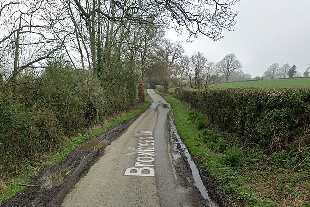 Part of Broxmead Lane near the village of Bolney. Their bodies were discovered in the bushes along the road