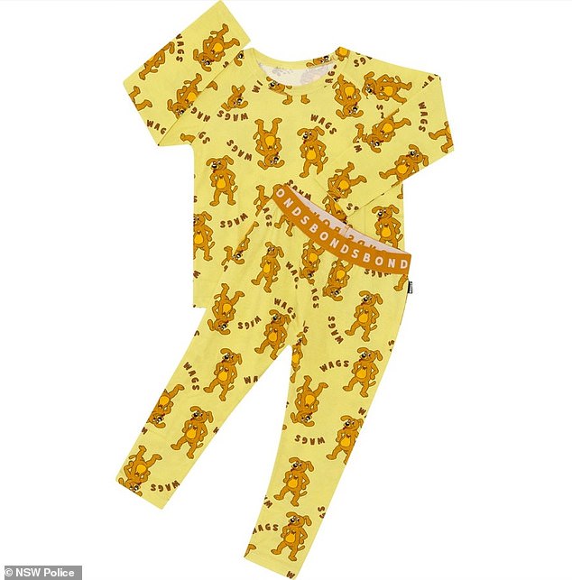 The girl was found wearing yellow winter pajamas with 'Wags the Dog' printed on them