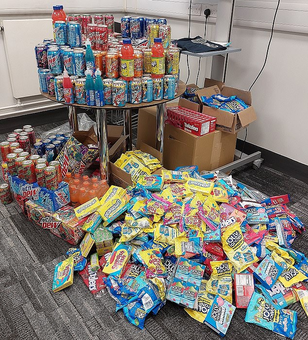 Although the Chartered Trading Standards Institute did not name any of the products directly seized, images show items such as Cheetos brand crisps, sweets such as Jolly Ranchers, Swedish Fish, Lemonheads and Twizzlers, as well as various flavors of the Mountain Dew soft drink. among those seized by authorities