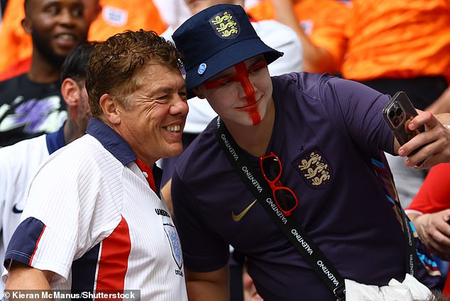 Milne (L) has become known as a super fan from England, because she can regularly be seen at matches