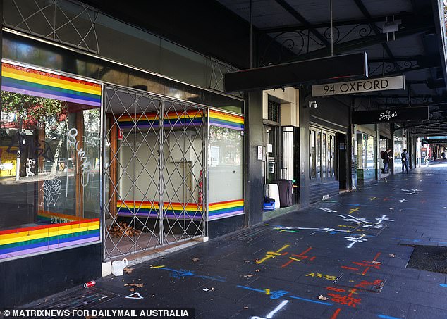 A number of shopfronts along Sydney's Oxford Street have been stripped and covered in graffiti, as those still trading struggle to stay afloat