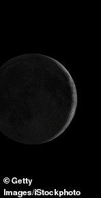 NEW MOON (the phase of the moon when it first appears as a slender crescent, shortly after its conjunction with the sun)