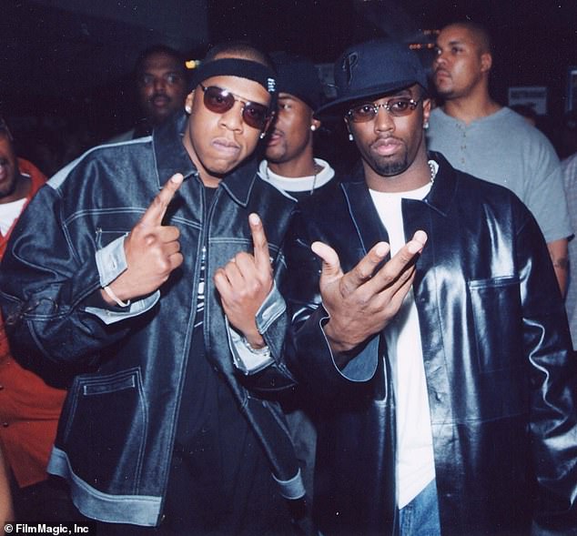 Jay-Z and Sean 'P. Diddy' Combs during recording of Jay-Z's Roller Bash CD Release Party for MTV in Northridge, California, United States