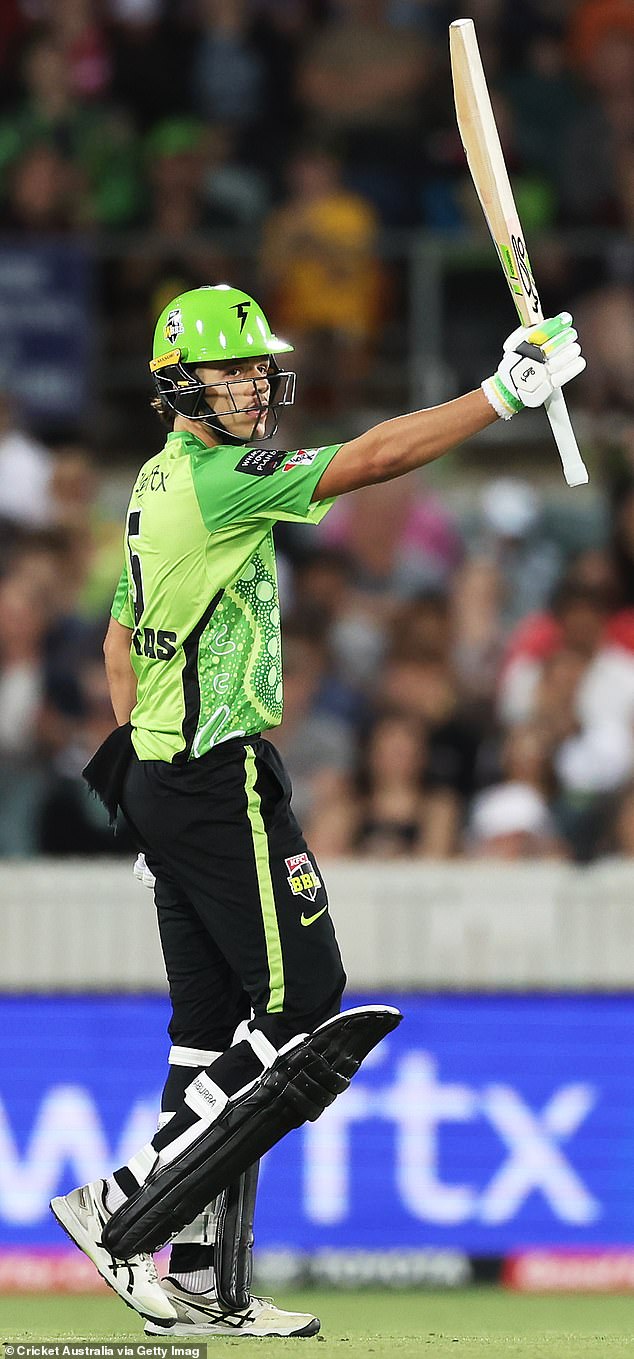 Konstas, 19, thrilled the crowd with a rapid-fire half-century for the Sydney Thunder in their BBL match against Adelaide on December 17 in Canberra