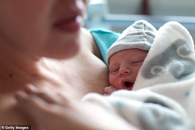 The share of spontaneous births – when a woman gives birth without the use of medicines or other techniques – has steadily declined over the past ten years (file image)