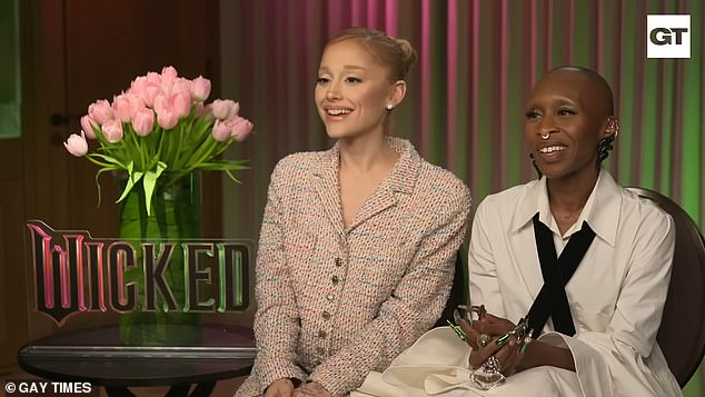 The Bad star Cynthia Erivo, 37, (right) revealed she felt a 'great responsibility' to care for Ariana Grande, 31, while filming for the blockbuster musical