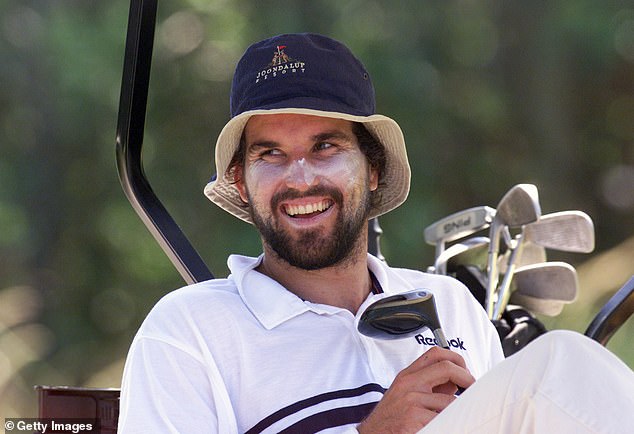 The tournament, affectionately known as 'The Jack', raises money for junior golf and diabetes research (Pat Rafter pictured playing the tournament)