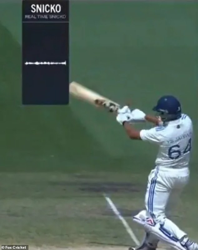 On review, Snicko showed no spike as the ball passed his glove, but the third umpire ruled the ball had deflected.