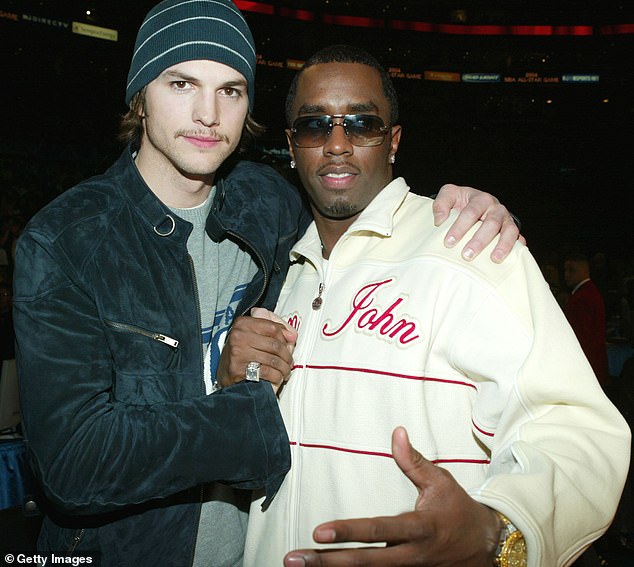 A separate insider also told DailyMail.com that Kutcher 'regrets' his past friendship with Sean 'Diddy' Combs; seen in 2004 in LA