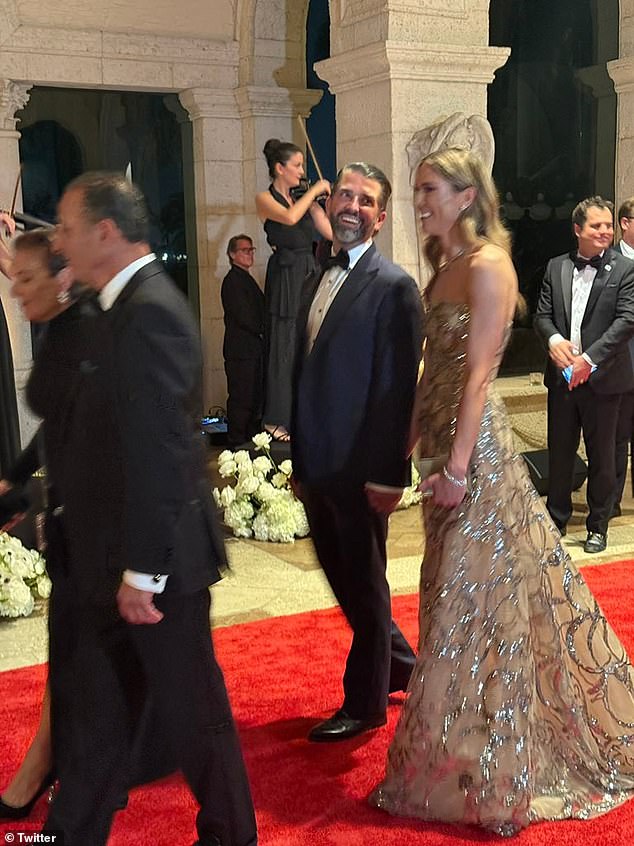 Donald Trump Jr. and new girlfriend Bettina Anderson made their public debut at his father's annual New Year's Eve party at Mar-a-Lago